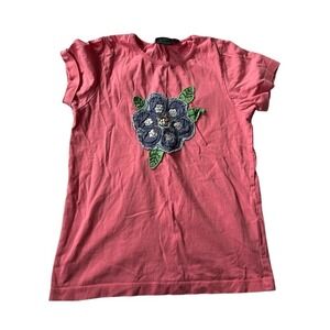 Mini Boden pink flower‎ t-shirt